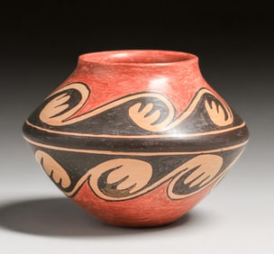 Priscilla Namingha Nampeyo (1924-2008) Hopi Pottery Polychrome Jar c1970s
