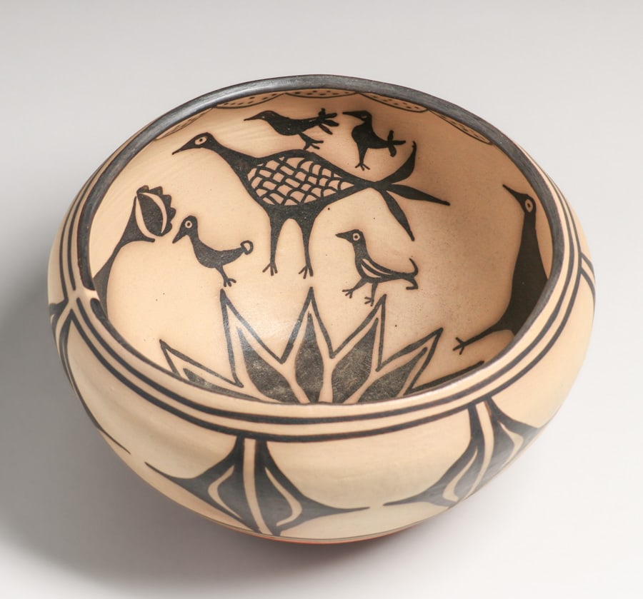 Robert Tenorio (Born 1950) Santo Domingo (Kewa) Pueblo Polychrome Bowl c2000 (1 of 8)