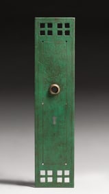 Pacific Hardware Manufacturing Co Arts & Crafts Hammered Brass Front Door Plate c1915-1920