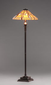 Contemporary Arts & Crafts Leaded Glass Floor Lamp c2010