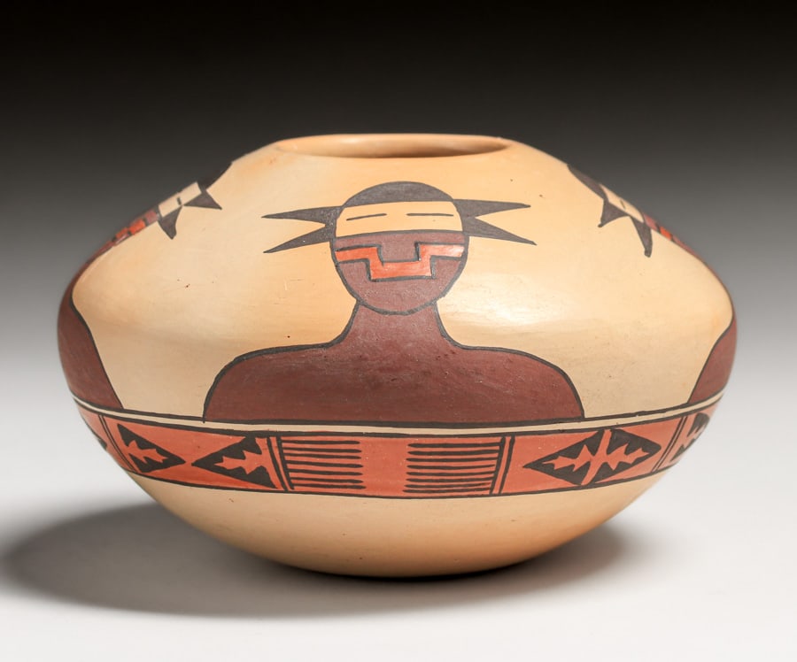 Hopi Pueblo Corn Woman Figural Polychrome Seed Jar c1980s (1 of 4)