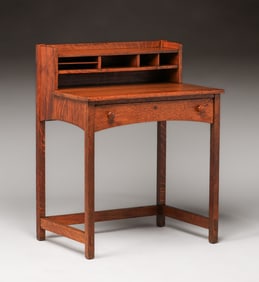 Limbert Small Oak One-Drawer Postcard Desk c1910