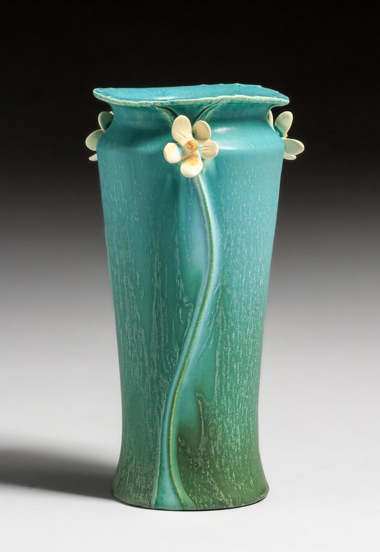 Ephraim Faience - Ken Nekola Blue Mayapple Vase 2003: Ephraim Faience - Ken Nekola Blue Mayapple Vase 2003. Signed. Perfect condition. 9"h x 4.5"d FREE NATIONWIDE SHIPPING Free Nationwide Shipping within the lower 48 states for All purchases at our Two