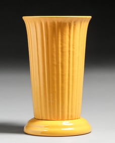 Garden City Yellow Fluted Vase c1930
