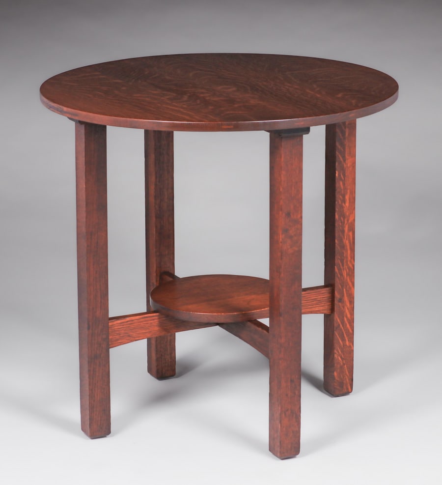 L&JG Stickley 30"d Lamp Table c1910 (1 of 5)