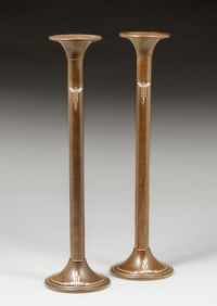 Tall Silvercrest #1029 Sterling Silver on Bronze Candlesticks c1920