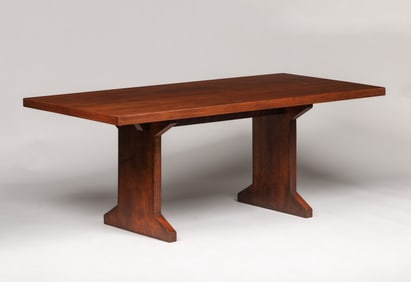 Large Oak Prairie School Rectangular Dining Table c1910