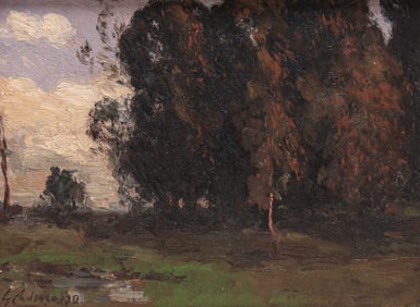 Giuseppe Cadenasso (1858-1918) California Tonalist Eucalyptus Trees c1910