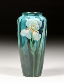 American Arts & Crafts Hand-Decorated Belleek Porcelain Vase c1905