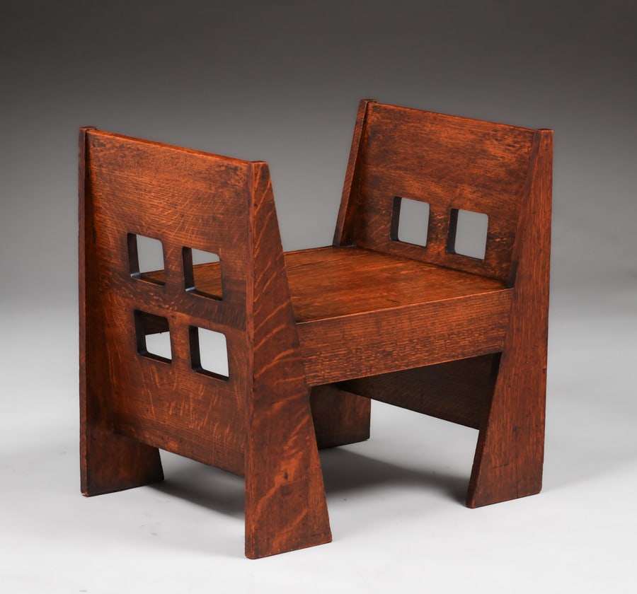 Limbert Cutout Window Seat c1910 (1 of 6)