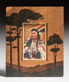 Arthur G. Grinnell (Boston Society of Arts & Crafts) Carved & Painted Picture Frame c1905
