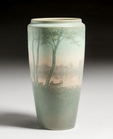 Large Rookwood Pottery E.T. Hurley Scenic Vase 1911