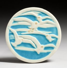 Rookwood Pottery #2351 Seagulls Trivet Tile 1925