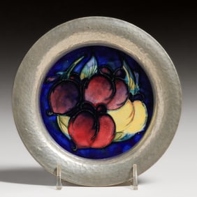 Moorcroft & Liberty & Co Tudric Hammered Pewter Plate c1900s
