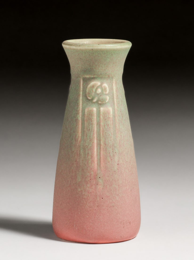 Rookwood Pottery #2125 Glasgow Rose Pink & Green Vase 1923 (1 of 4)