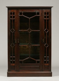 Shop of the Crafters - Cincinnati Oak Three-Door Cabinet c1910