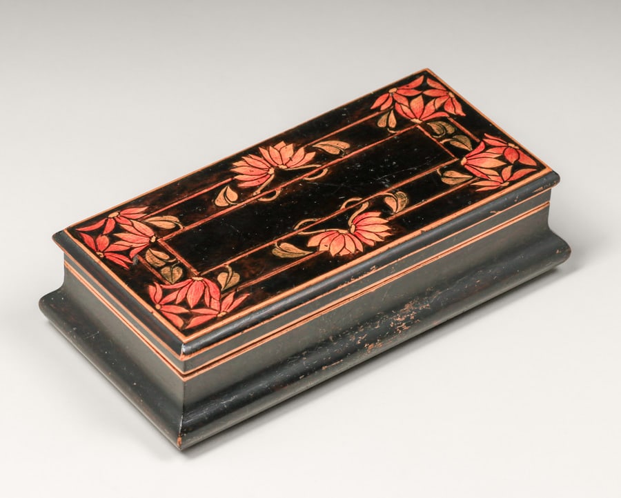 Arts & Crafts Period Hand Painted Wooden Box c1910 (1 of 6)