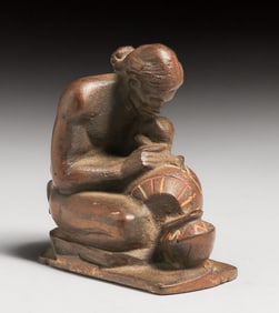 Native American Sculptural Cast Iron Paperweight Bookend c1925