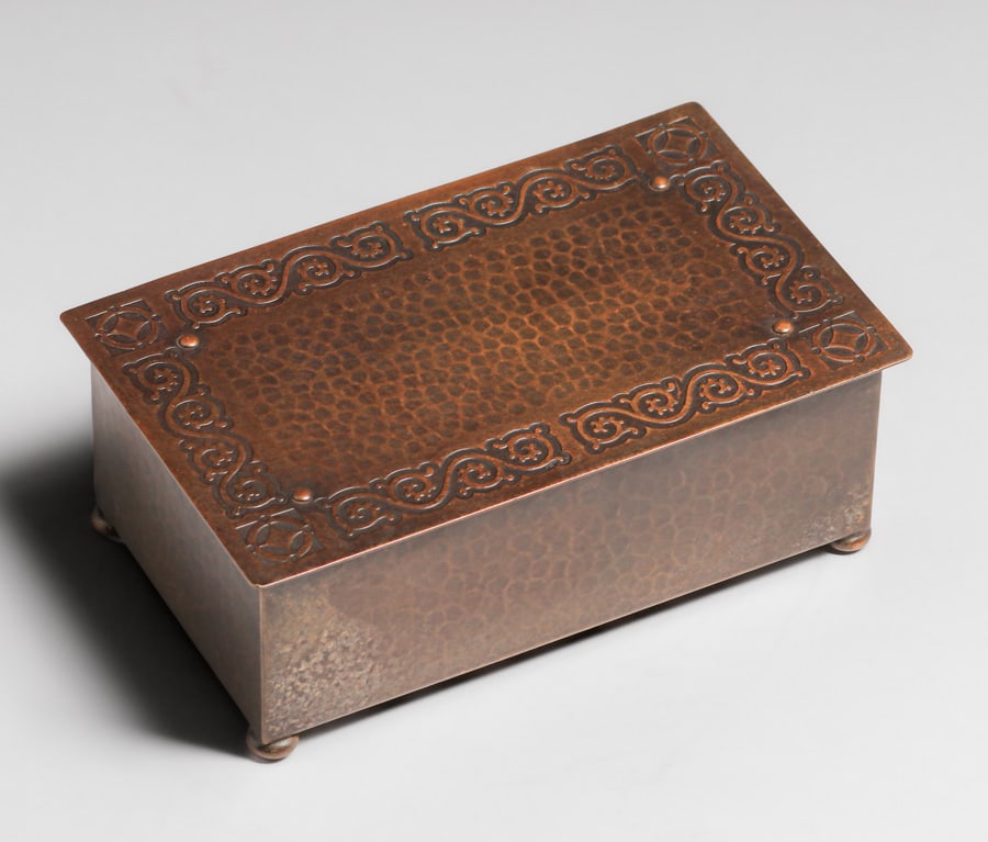 WMF - German #103 Hammered Brass Box c1905 (1 of 7)