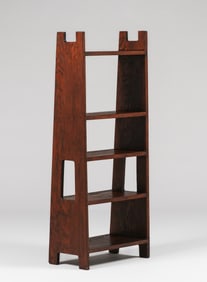 California Arts & Crafts Douglas Fir Cutout Magazine Stand c1910