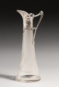 WMF - German Art Nouveau Silver-Plated & Acid-Etched Ewer c1905