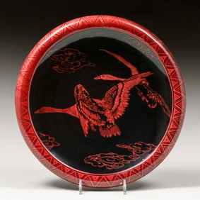 Bernard Moore – English Flying Geese Centerpiece Bowl c1915
