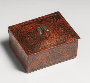 Early Craftsman Studios - Los Angeles Hammered Copper Box c1920s