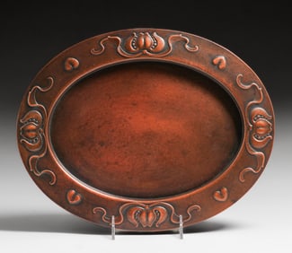 Joseph Sankey & Sons - English Art Nouveau Copper Tray c1900s