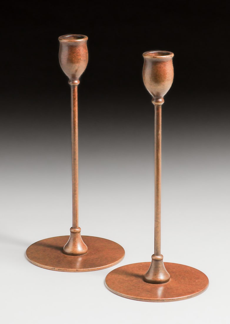 Jarvie - Chicago "Alpha" Bronze Candlesticks c1910 (1 of 4)