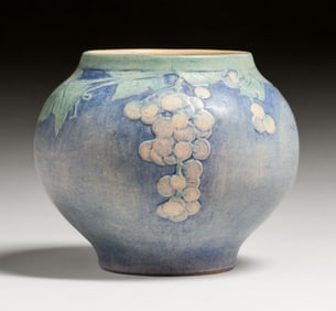 Newcomb College Sadie Irvine Grapevine Decorated Vase 1919