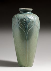 Van Briggle Tall Art Nouveau Matte Blue Vase 1917