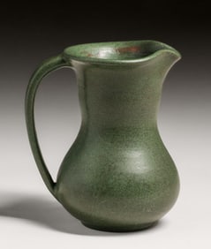 Marblehead Pottery Dark Matte Green Pitcher c1910