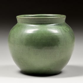 Pewabic Pottery Matte Green Vase c1920s