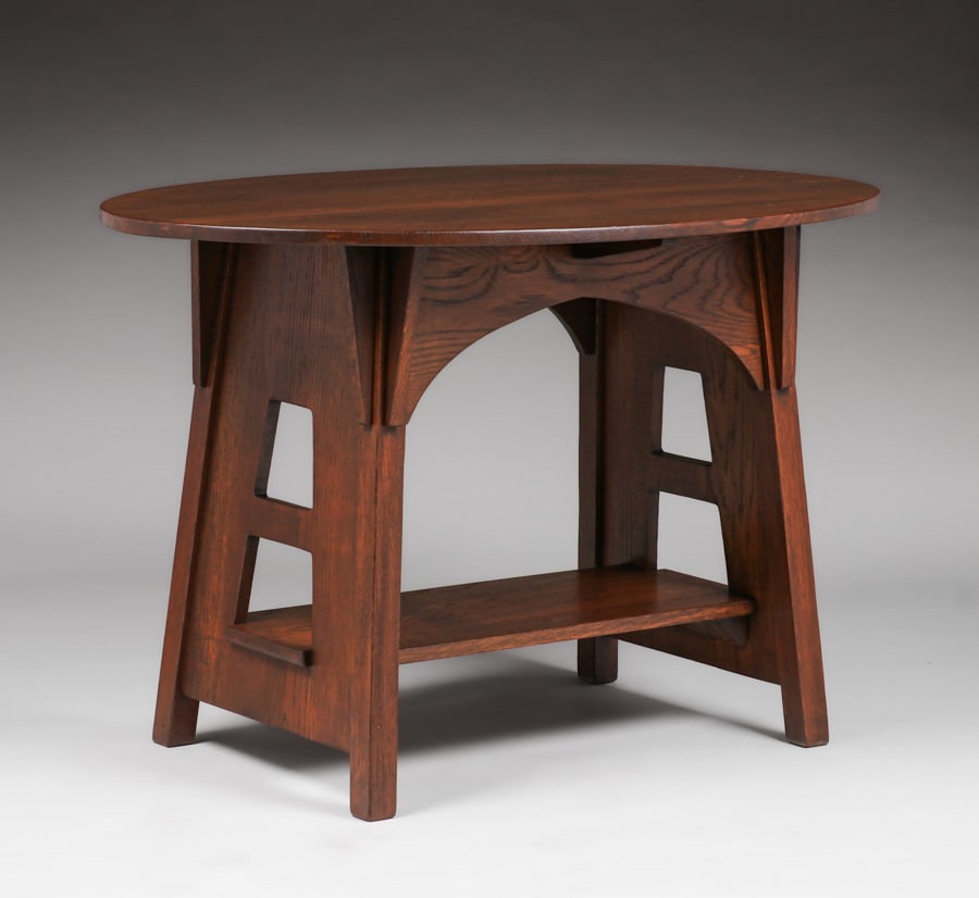 Limbert #146 Cutout Oval Table c1910 (1 of 4)
