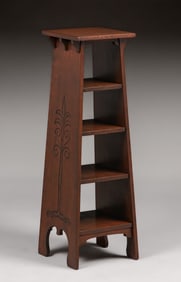 Early Gustav Stickley Tree-of-Life Magazine Stand c1900
