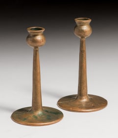 Chicago Prairie School Brass Candlesticks c1905