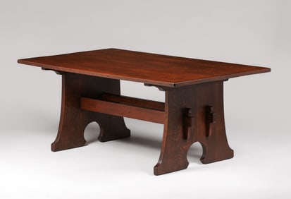 L&JG Stickley 72? Mouse-Hole Trestle Table c1910