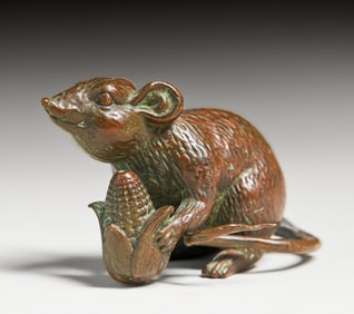 Chinese Bronze Mouse Paperweight