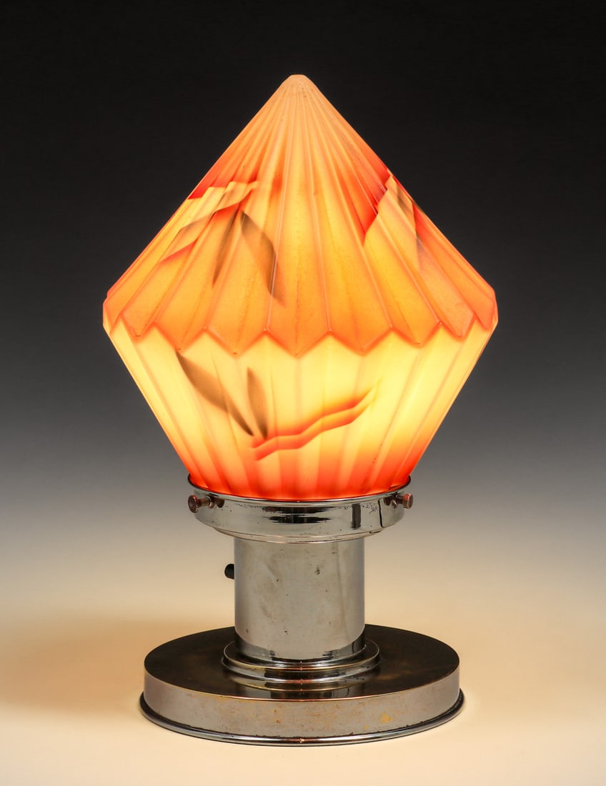 Art Deco Chrome & Glass Lamp c1920s (1 of 8)