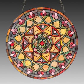 Arts & Crafts Period Stained Glass Panel c1900s