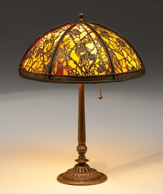 Riviere Studios – New York Bronze Overlay Lamp c1915