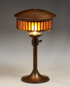 Bradley & Hubbard Brass & Mica Cutout Boudoir Lamp c1910s