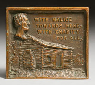 Abraham Lincoln Bronze Plaque c1910