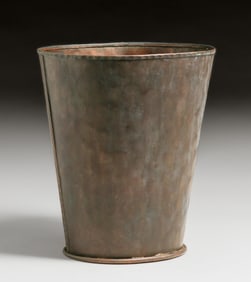 Craftsman Studios #315 Hammered Copper Waste Basket c1930s