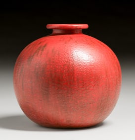Villeroy & Boch Luxembourg Art Deco Orange Vase c1930s