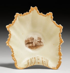 Hampshire Pottery Early Souvenir Ware Trinket Dish c1890s