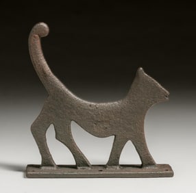 Antique Cast Iron Cat Boot Scraper - Door Stop c1900s
