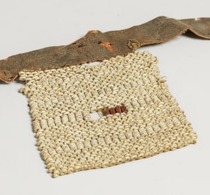 Native American - Chumash Tribe Partial Beaded Clam Shell Belt c1900s