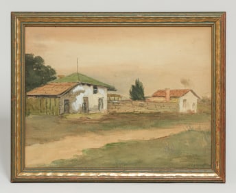 Gertrude M Strange Watercolor House of the Four Winds, Monterey c1910