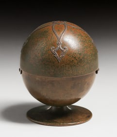 Silvercrest Sterling on Bronze Spherical Pedastal Box c1920s